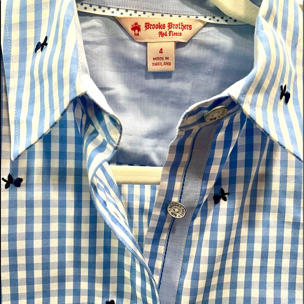 Brooks Brothers Red Fleece Gingham Shirt Sz4